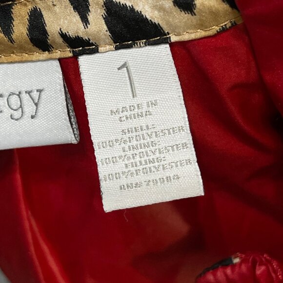 Chico's Zenergy Packable Vest Red Gold Size 1 (Medium) Animal Print Trim M Jacke - Picture 8 of 9